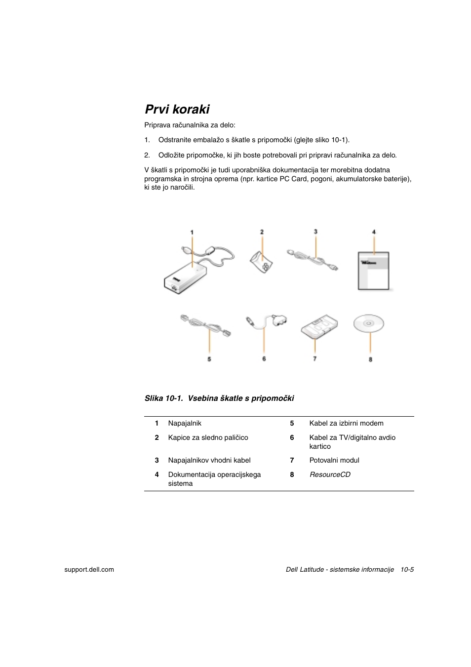 Prvi koraki | Dell Latitude C800 User Manual | Page 170 / 215