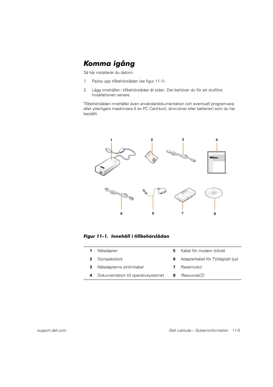 Komma igång | Dell Latitude C800 User Manual | Page 188 / 215