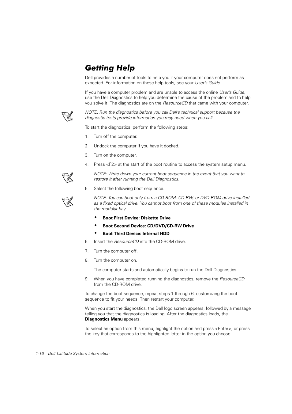 Getting help | Dell Latitude C800 User Manual | Page 19 / 215