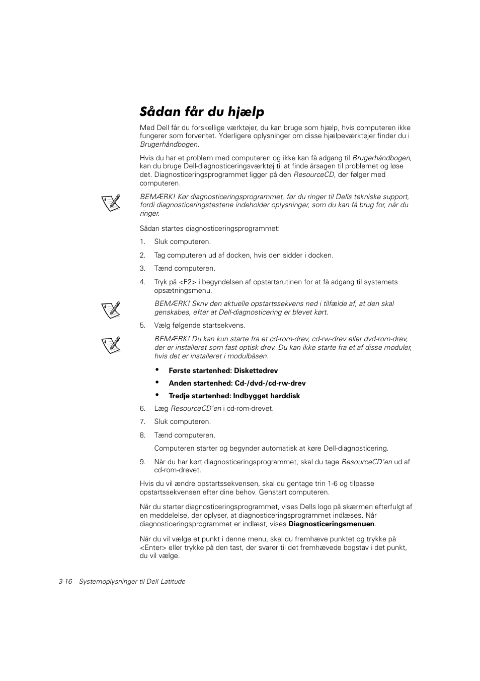 Sådan får du hjælp | Dell Latitude C800 User Manual | Page 55 / 215