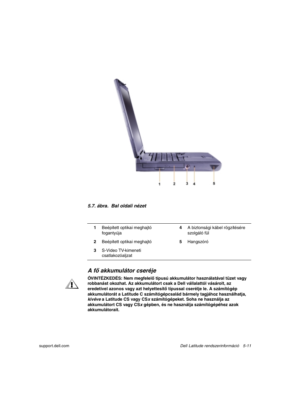 A fő akkumulátor cseréje | Dell Latitude C800 User Manual | Page 86 / 215