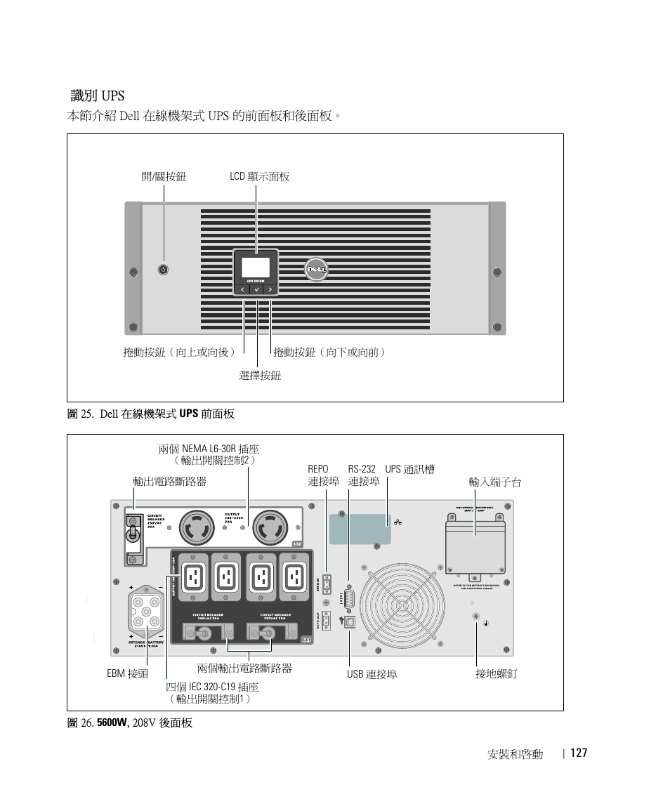 識別 ups, ᘨѕ ups | Dell UPS 5600R User Manual | Page 129 / 184