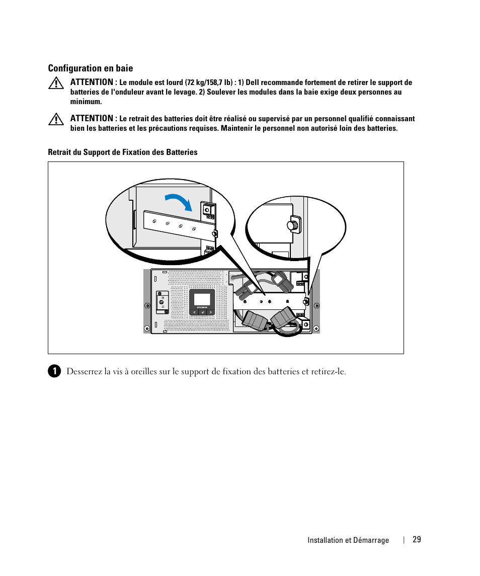 Configuration en baie | Dell UPS 5600R User Manual | Page 31 / 184