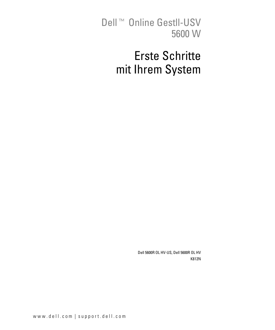 Erste schritte mit ihrem system, Dell t online gestll-usv 5600 w | Dell UPS 5600R User Manual | Page 43 / 184