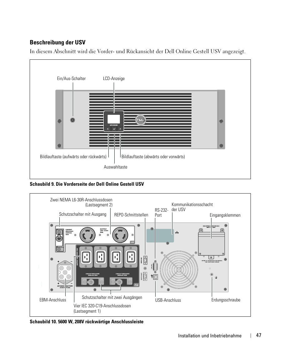 Beschreibung der usv | Dell UPS 5600R User Manual | Page 49 / 184