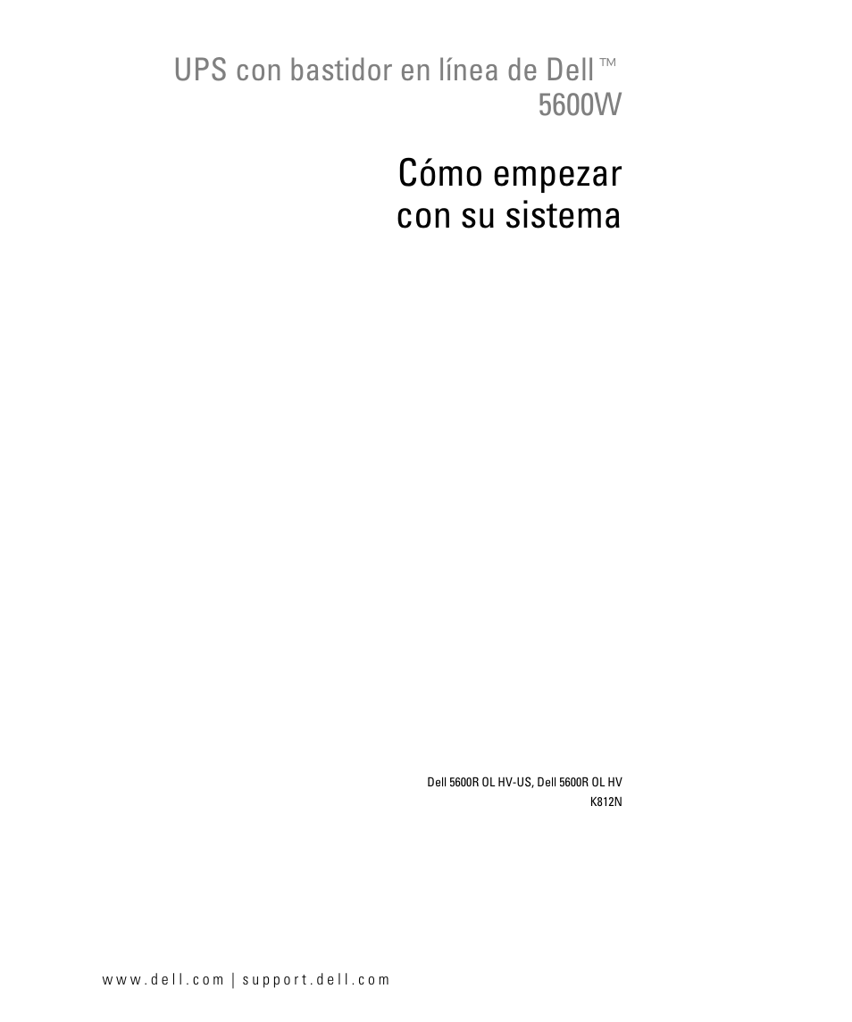Cómo empezar con su sistema, Ups con bastidor en línea de dell t 5600w | Dell UPS 5600R User Manual | Page 83 / 184