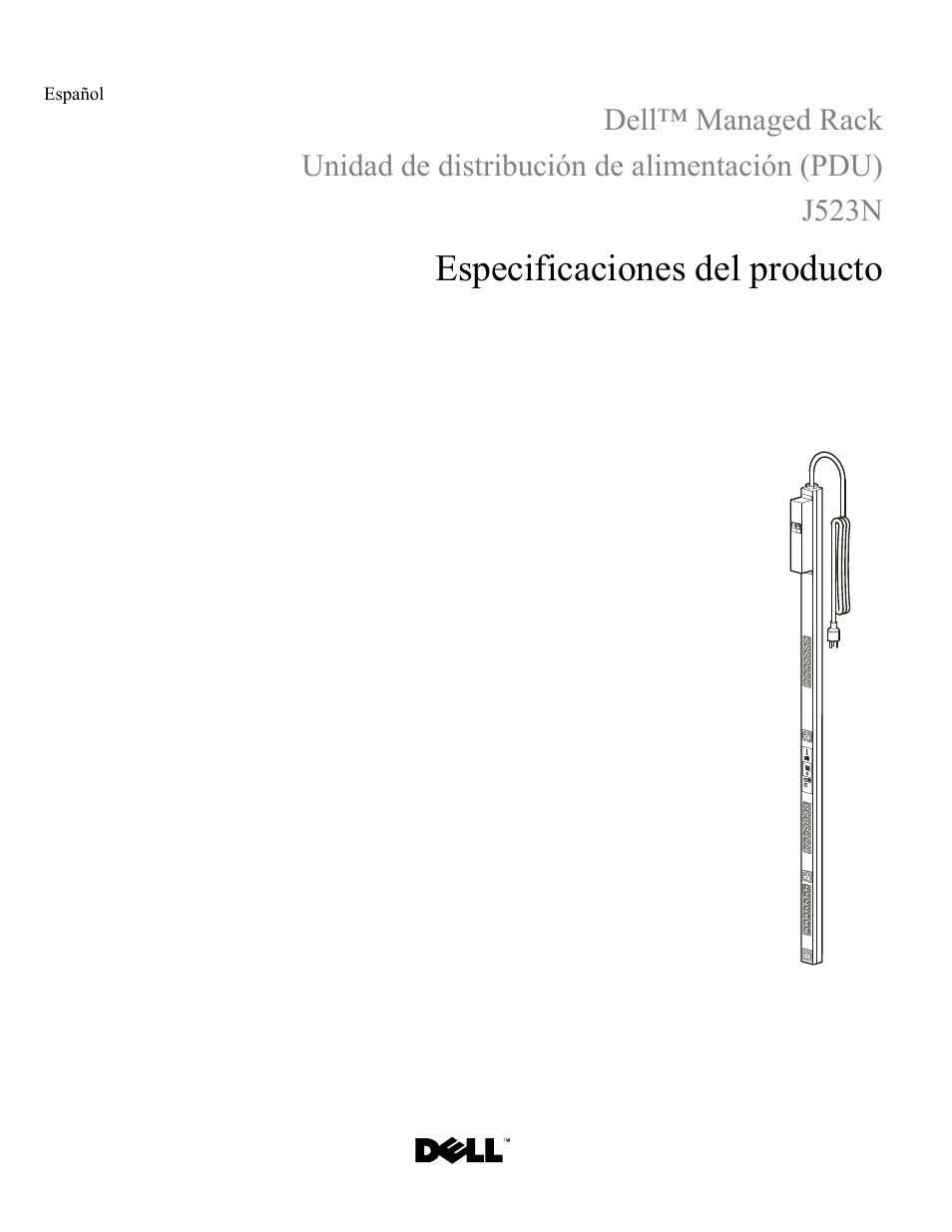 Español, Especificaciones del producto | Dell Managed PDU LED User Manual | Page 9 / 32