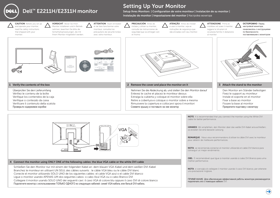 Dell E2211H Monitor User Manual | 2 pages
