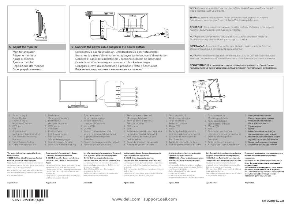 Dell E2211H Monitor User Manual | Page 2 / 2
