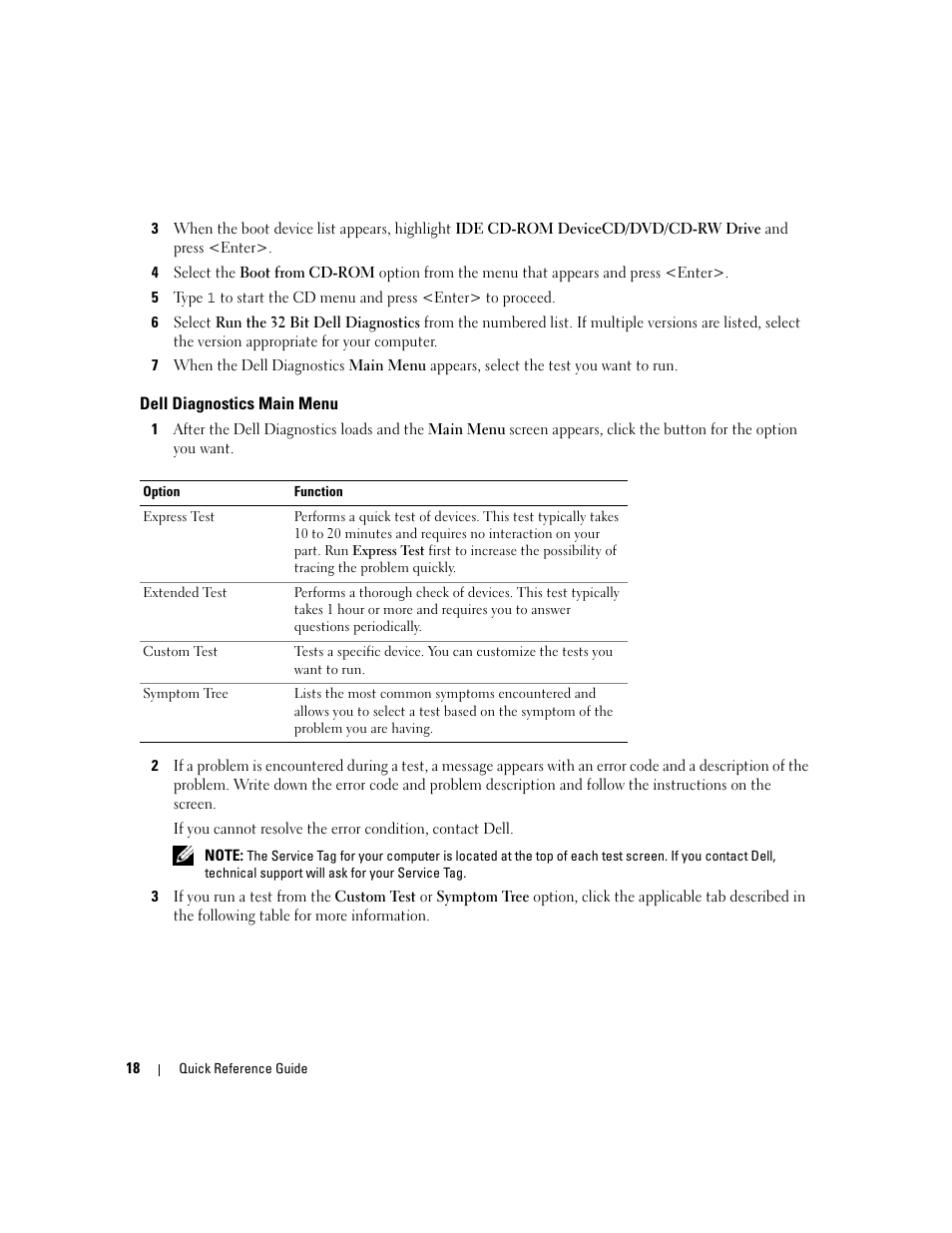 Dell diagnostics main menu | Dell Latitude 131L User Manual | Page 18 / 88