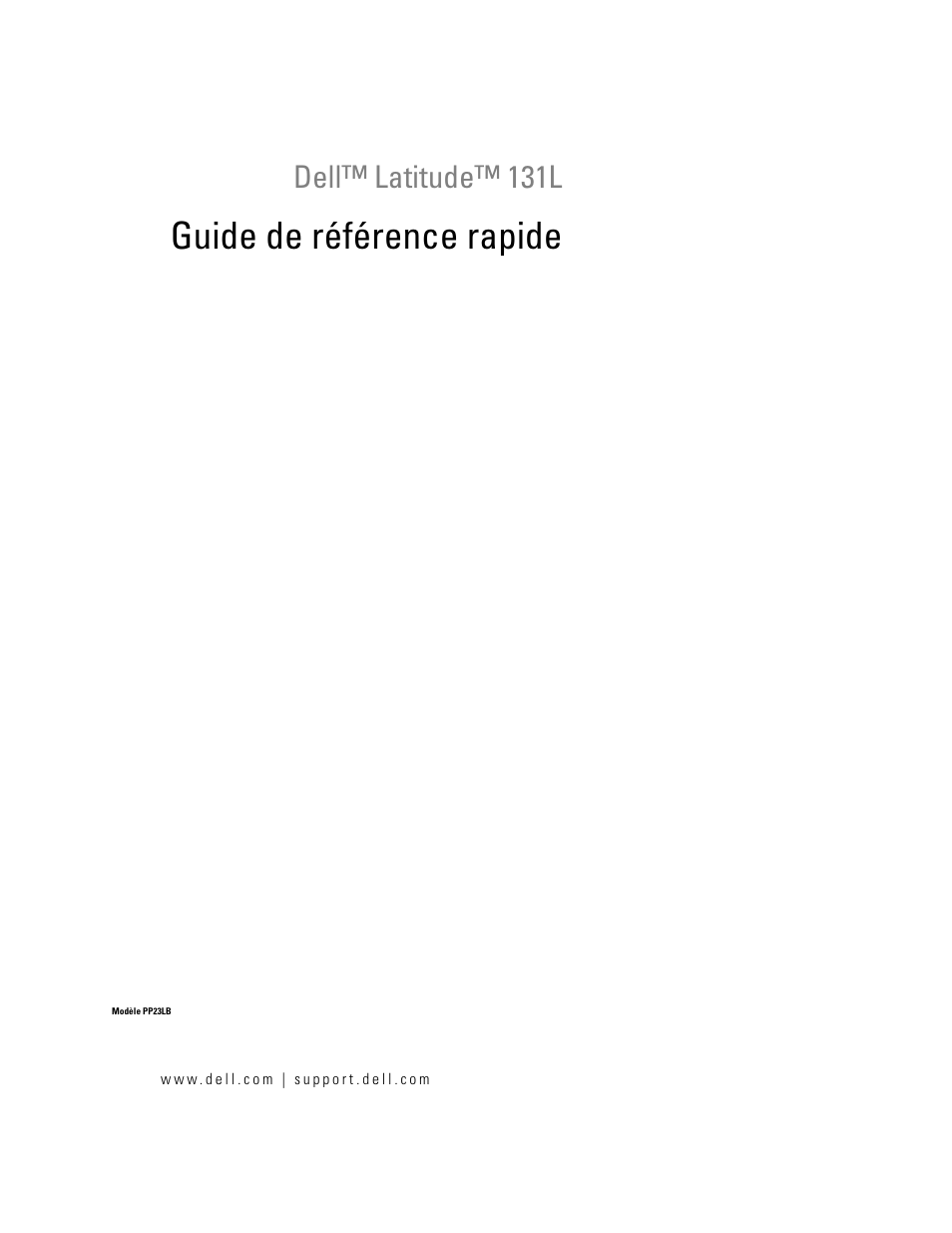 Guide de référence rapide, Dell™ latitude™ 131l | Dell Latitude 131L User Manual | Page 23 / 88