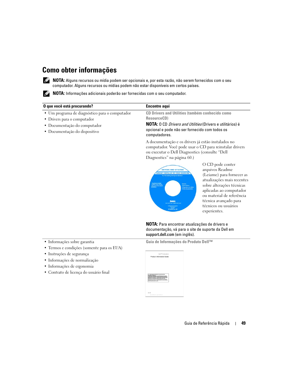 Como obter informações | Dell Latitude 131L User Manual | Page 49 / 88