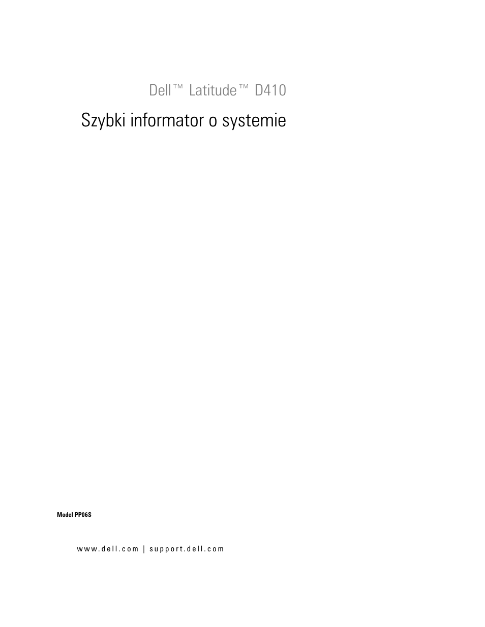 Szybki informator o systemie, Dell™ latitude™ d410 | Dell Latitude D410 User Manual | Page 139 / 248