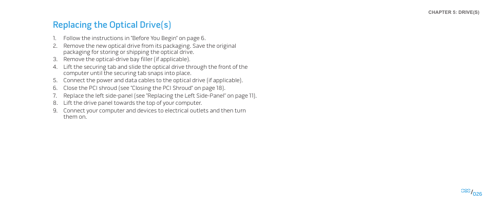 Replacing the optical drive(s) | Dell Alienware Aurora User Manual | Page 26 / 117