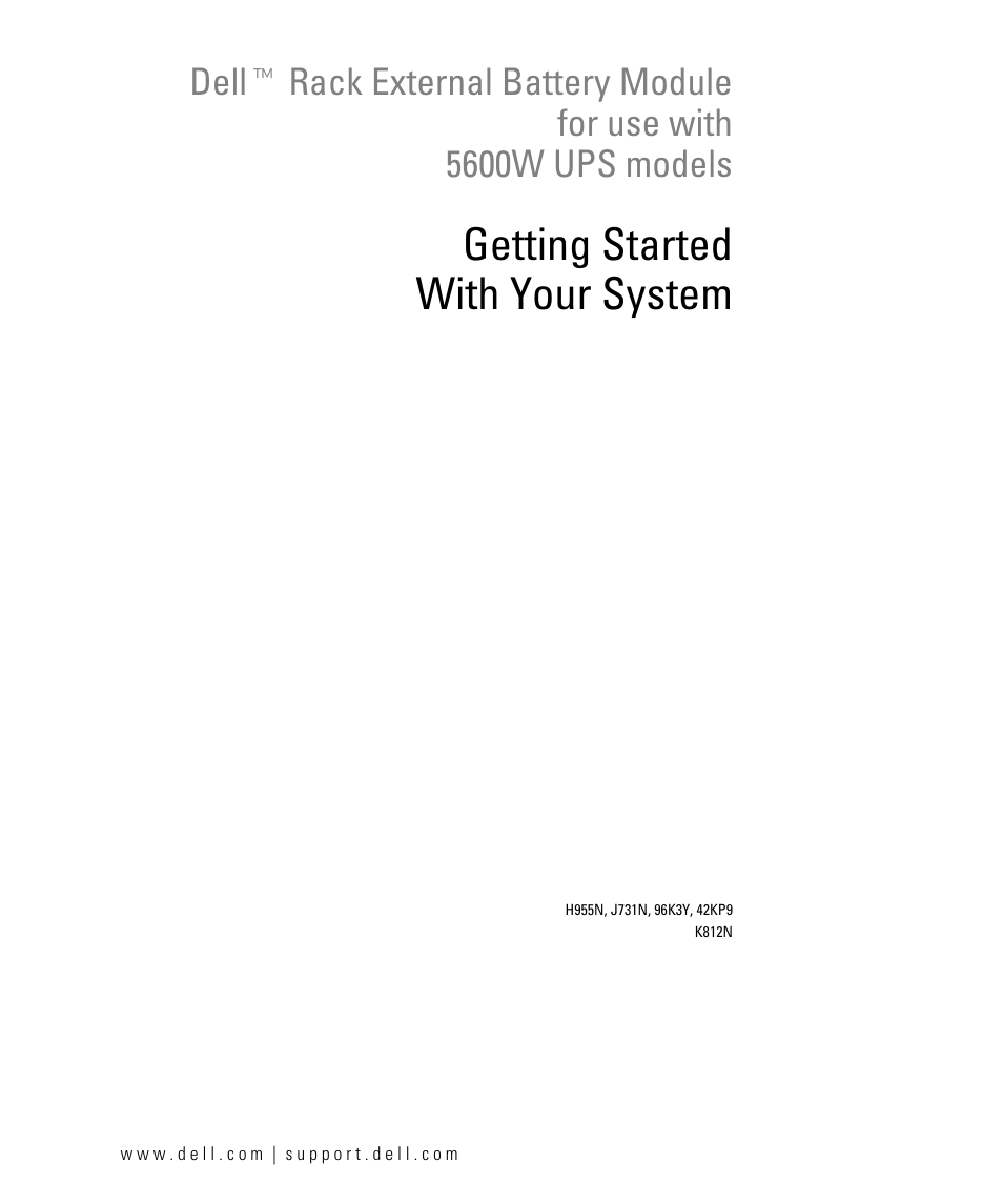 Getting started with your system | Dell UPS 5600R User Manual | Page 3 / 94