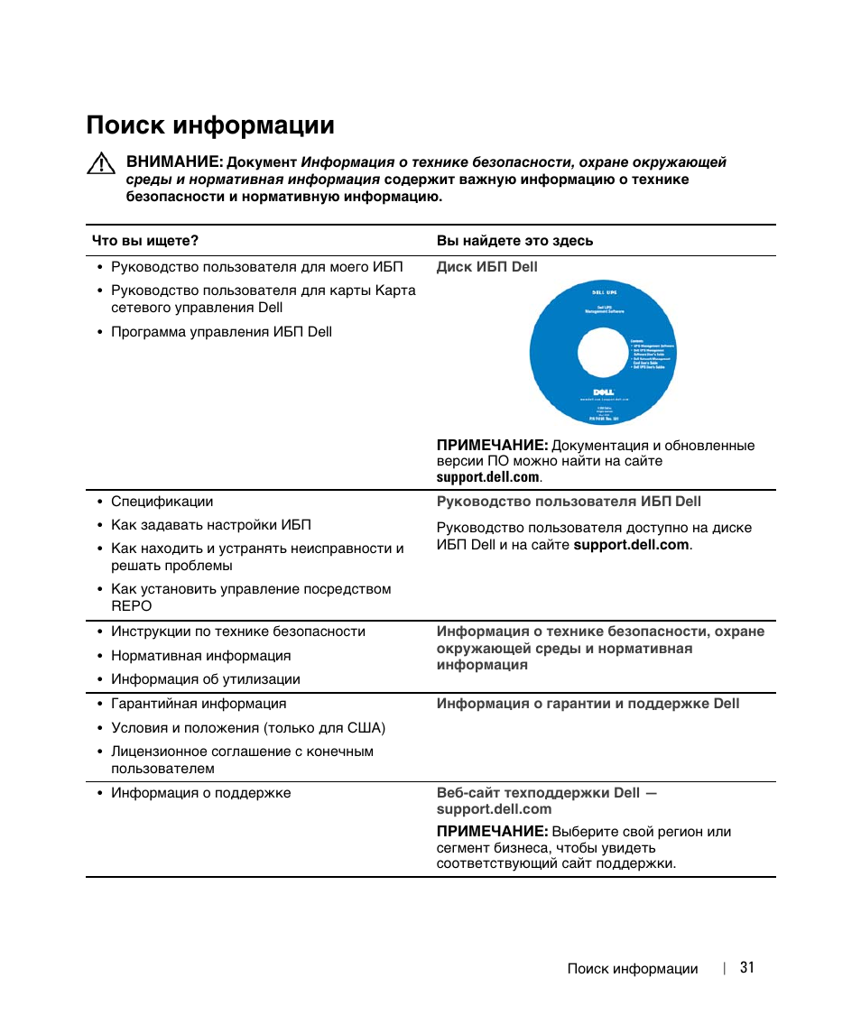 Поиск информации | Dell UPS 5600R User Manual | Page 35 / 94