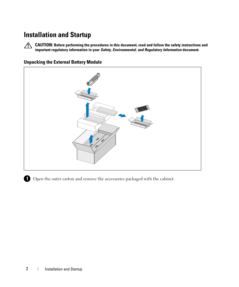 Installation and startup | Dell UPS 5600R User Manual | Page 6 / 94