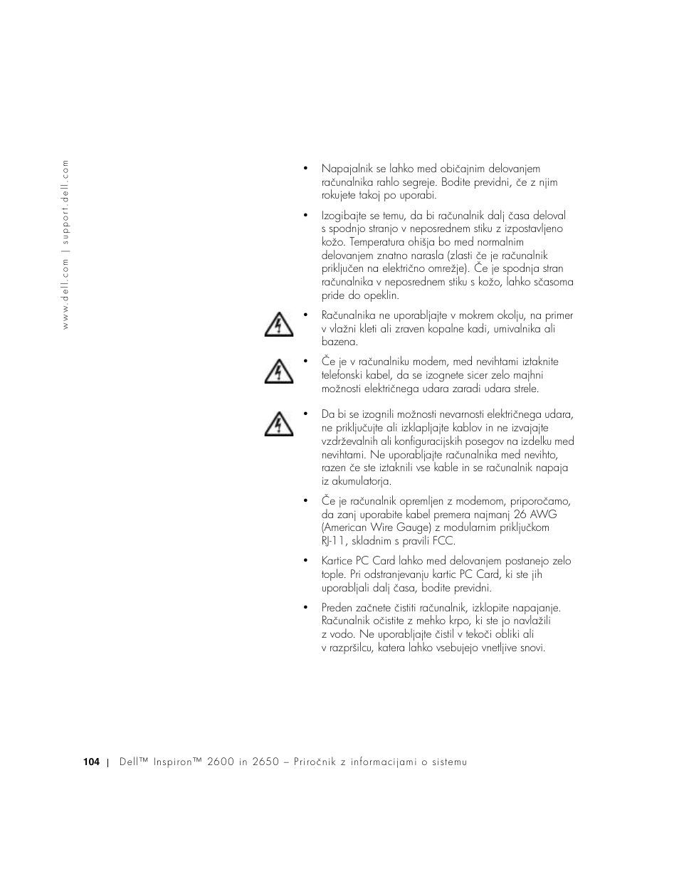 Dell INSPIRON 2600 User Manual | Page 106 / 168