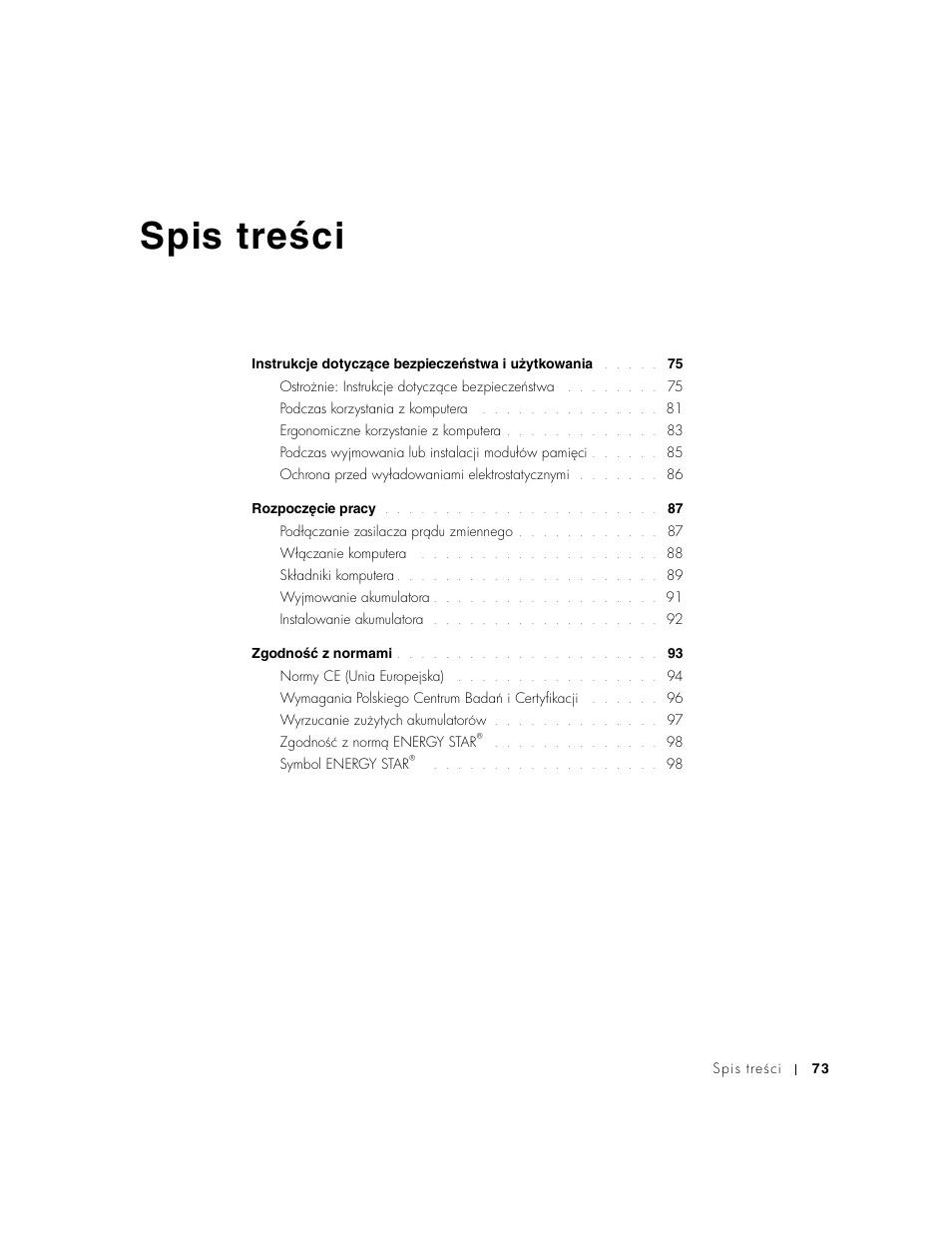 Dell INSPIRON 2600 User Manual | Page 75 / 168