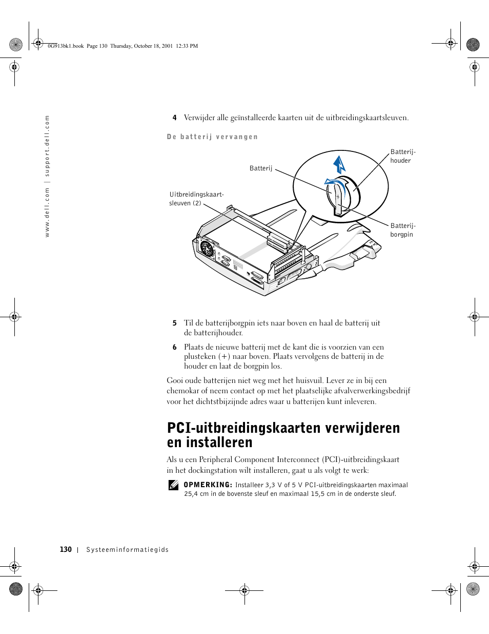 Pci-uitbreidingskaarten verwijderen en installeren | Dell C__Dock II Expansion Station User Manual | Page 132 / 532