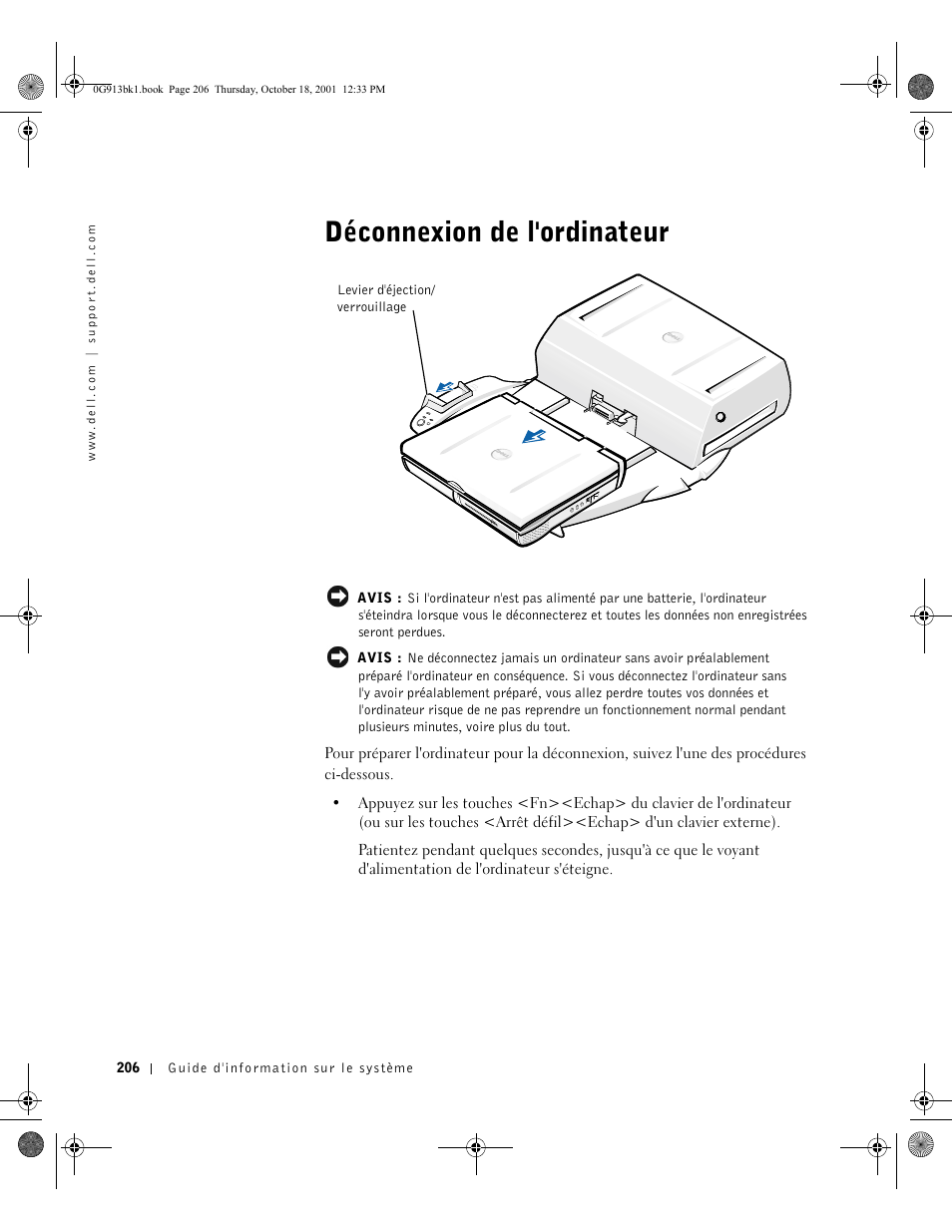 Déconnexion de l'ordinateur | Dell C__Dock II Expansion Station User Manual | Page 208 / 532
