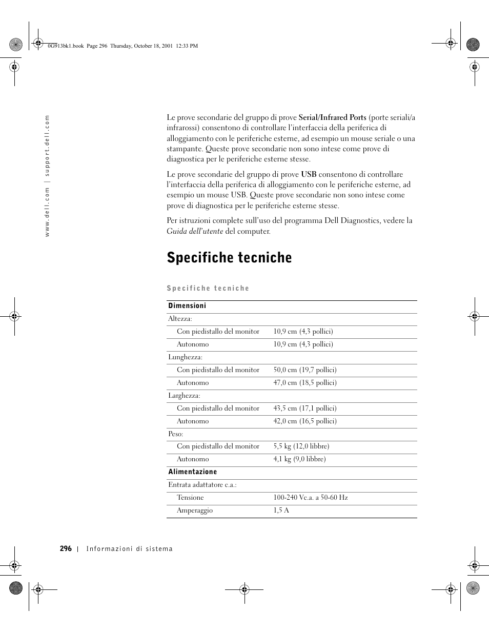 Specifiche tecniche | Dell C__Dock II Expansion Station User Manual | Page 298 / 532