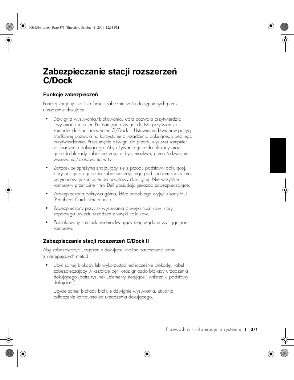 Zabezpieczanie stacji rozszerzeń c/dock | Dell C__Dock II Expansion Station User Manual | Page 373 / 532