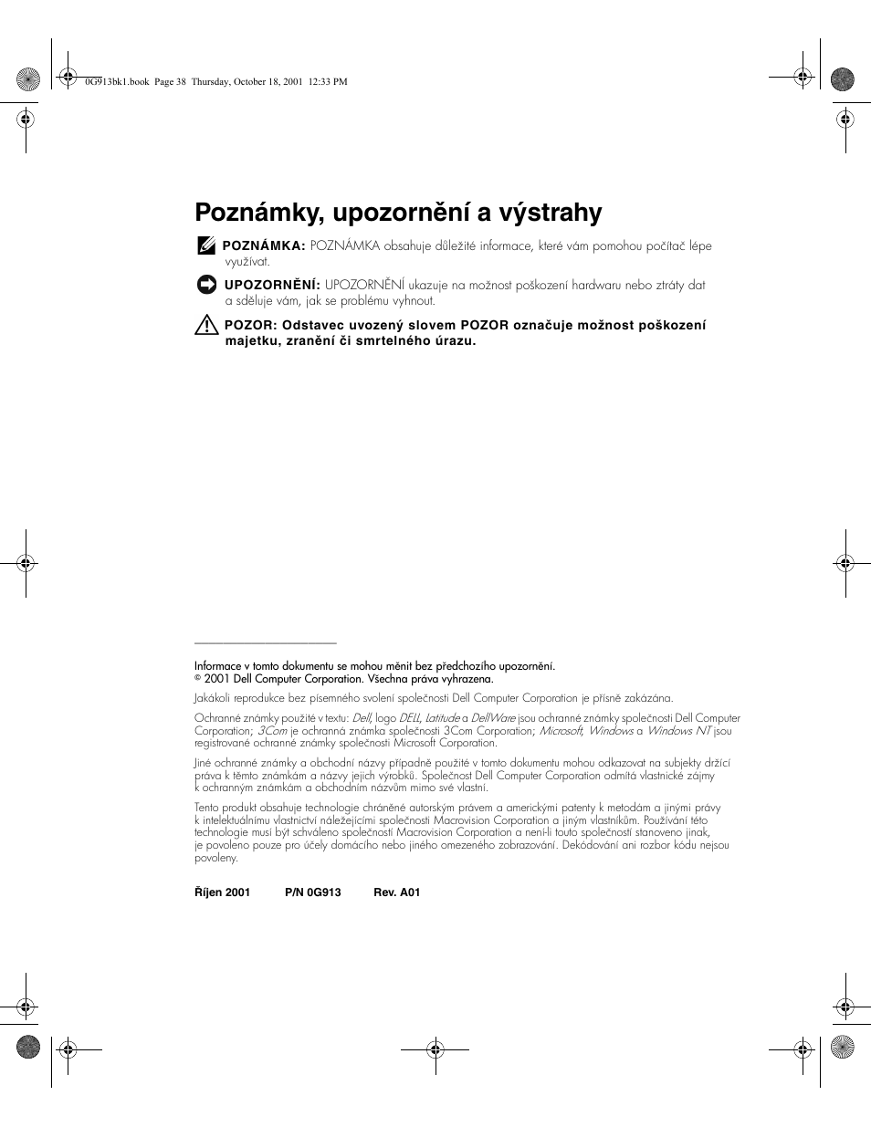 Poznámky, upozornění a výstrahy | Dell C__Dock II Expansion Station User Manual | Page 40 / 532