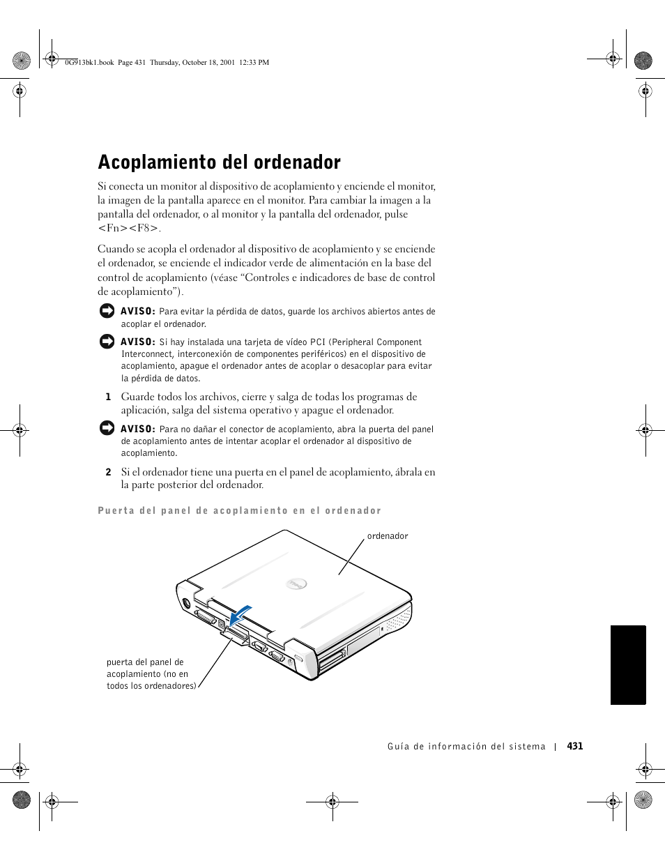 Acoplamiento del ordenador | Dell C__Dock II Expansion Station User Manual | Page 433 / 532