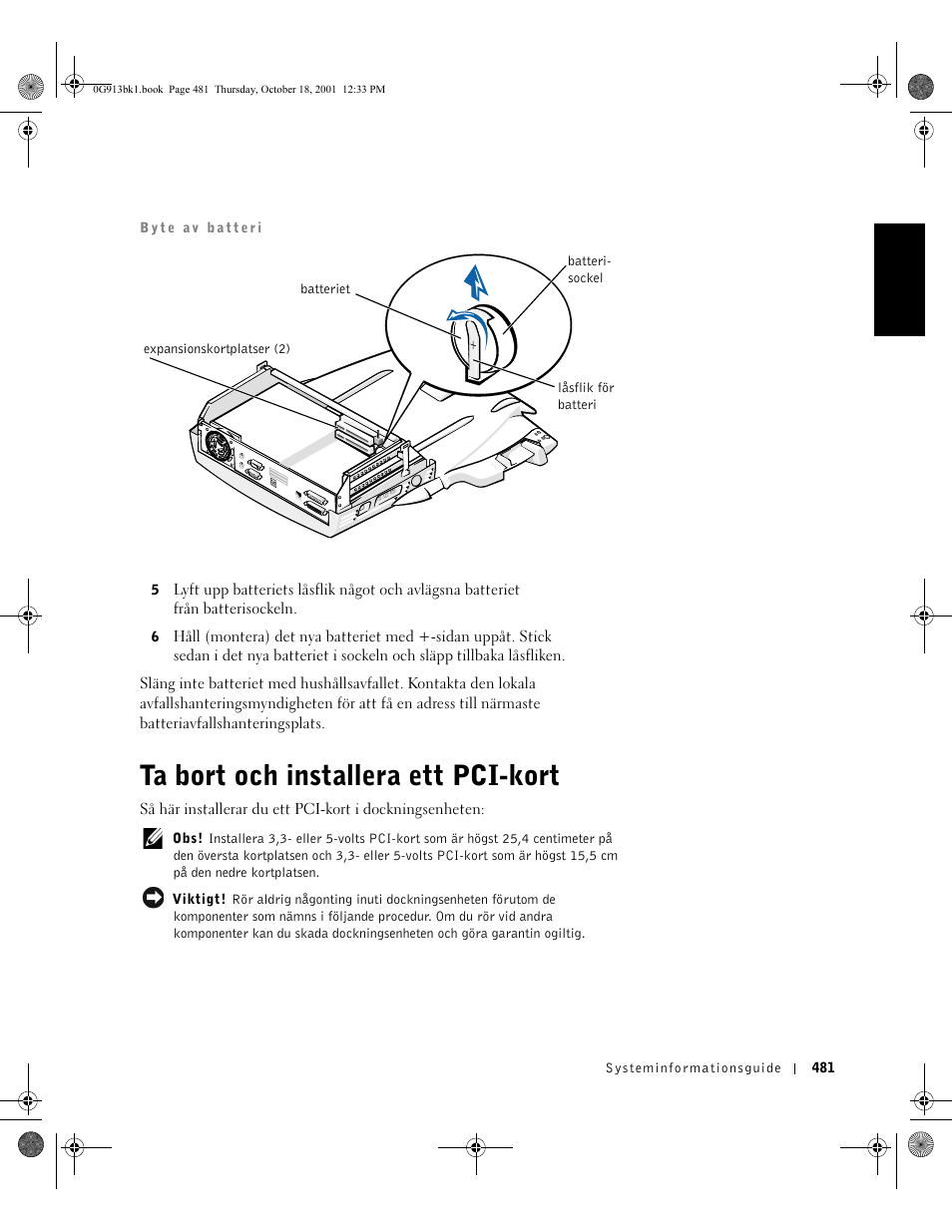 Ta bort och installera ett pci-kort | Dell C__Dock II Expansion Station User Manual | Page 483 / 532