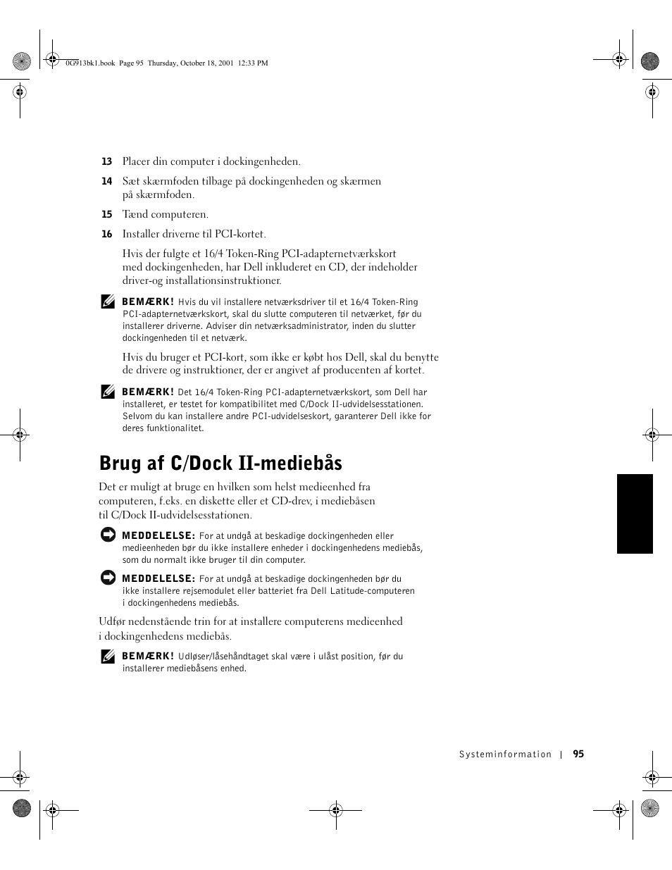 Brug af c/dock ii-mediebås | Dell C__Dock II Expansion Station User Manual | Page 97 / 532