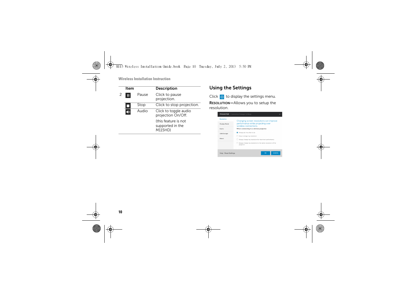 Dell Mobile Projector M115HD User Manual | Page 10 / 16