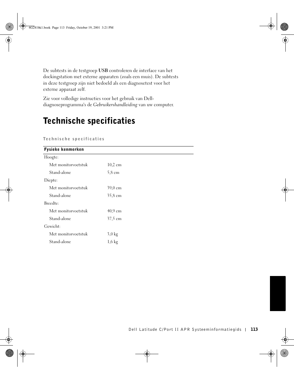 Technische specificaties | Dell C__Port II APR User Manual | Page 115 / 438