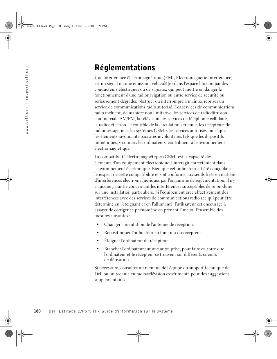 Réglementations | Dell C__Port II APR User Manual | Page 182 / 438