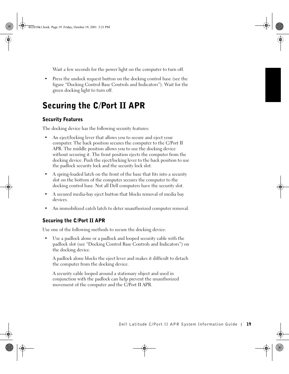 Securing the c/port ii apr | Dell C__Port II APR User Manual | Page 21 / 438