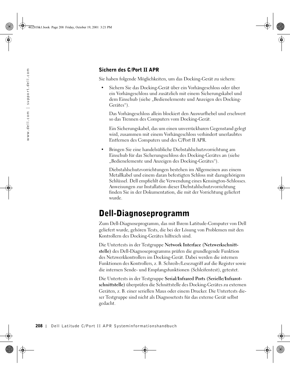 Dell-diagnoseprogramm | Dell C__Port II APR User Manual | Page 210 / 438