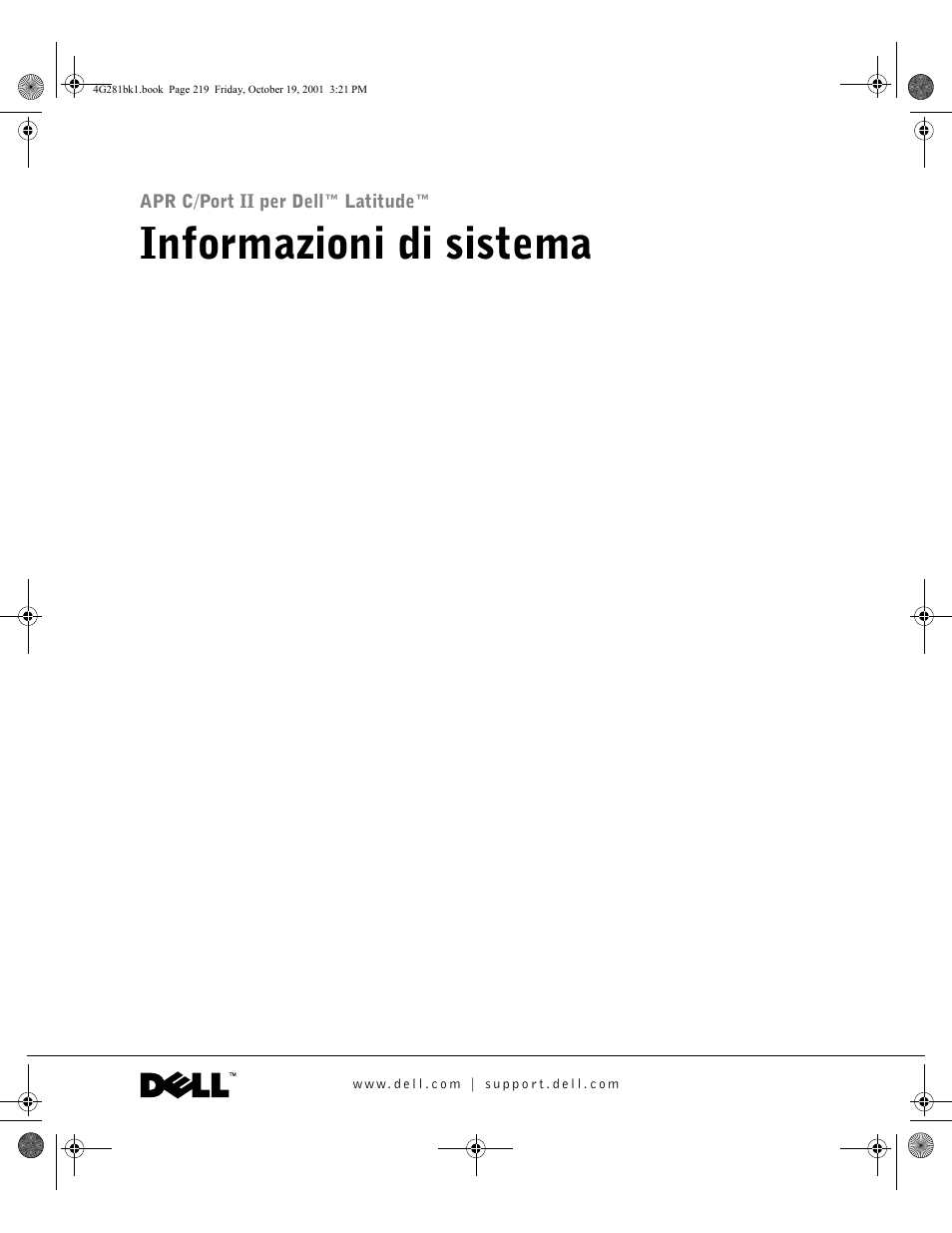 Informazioni di sistema | Dell C__Port II APR User Manual | Page 221 / 438