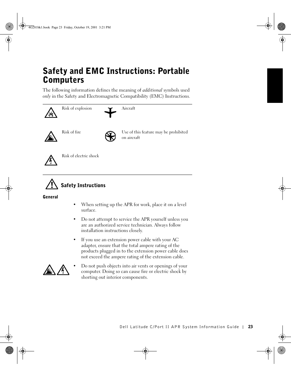 Safety and emc instructions: portable computers | Dell C__Port II APR User Manual | Page 25 / 438