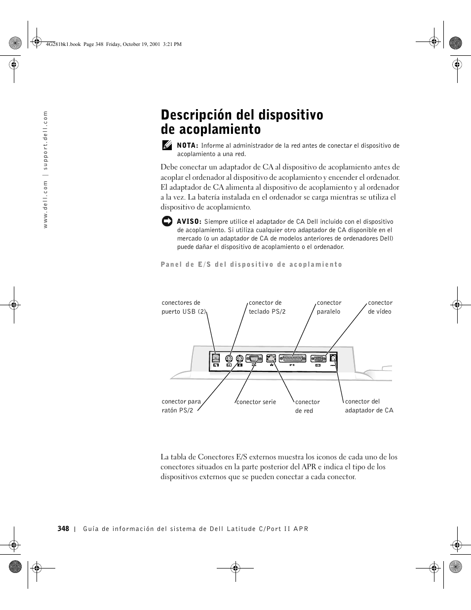 Descripción del dispositivo de acoplamiento | Dell C__Port II APR User Manual | Page 350 / 438