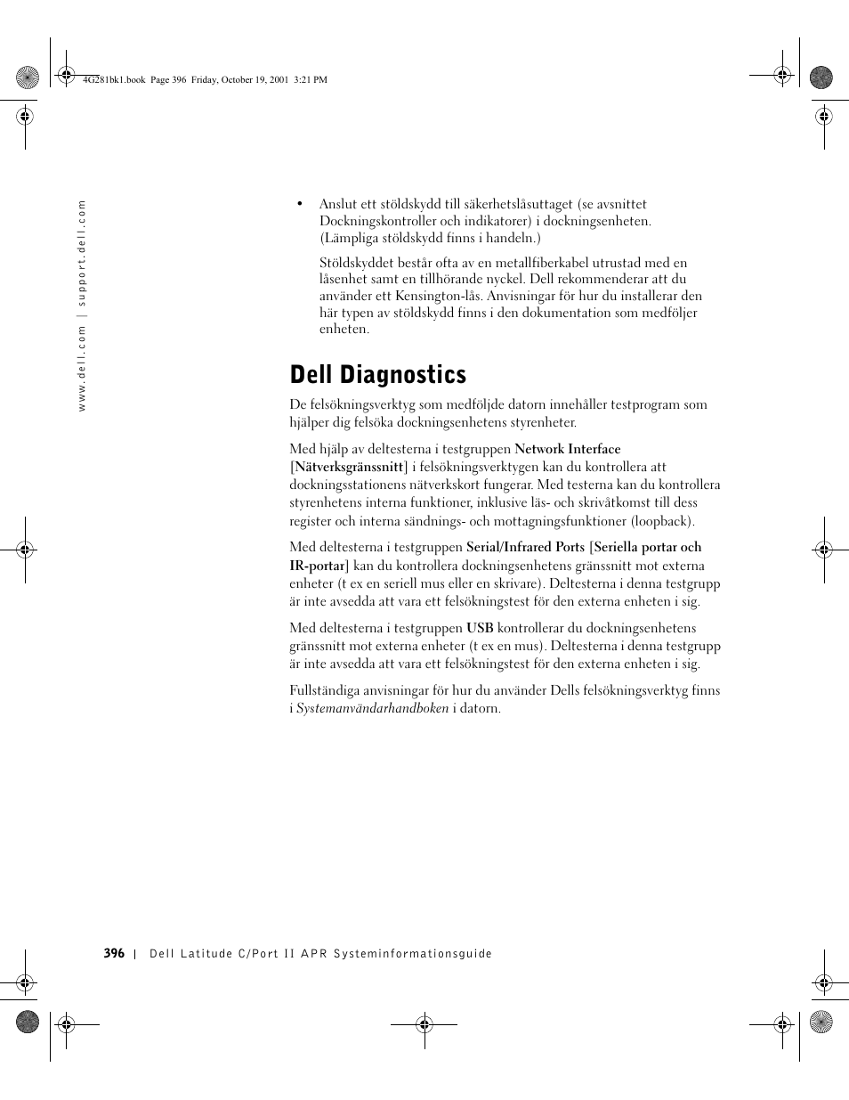 Dell diagnostics | Dell C__Port II APR User Manual | Page 398 / 438