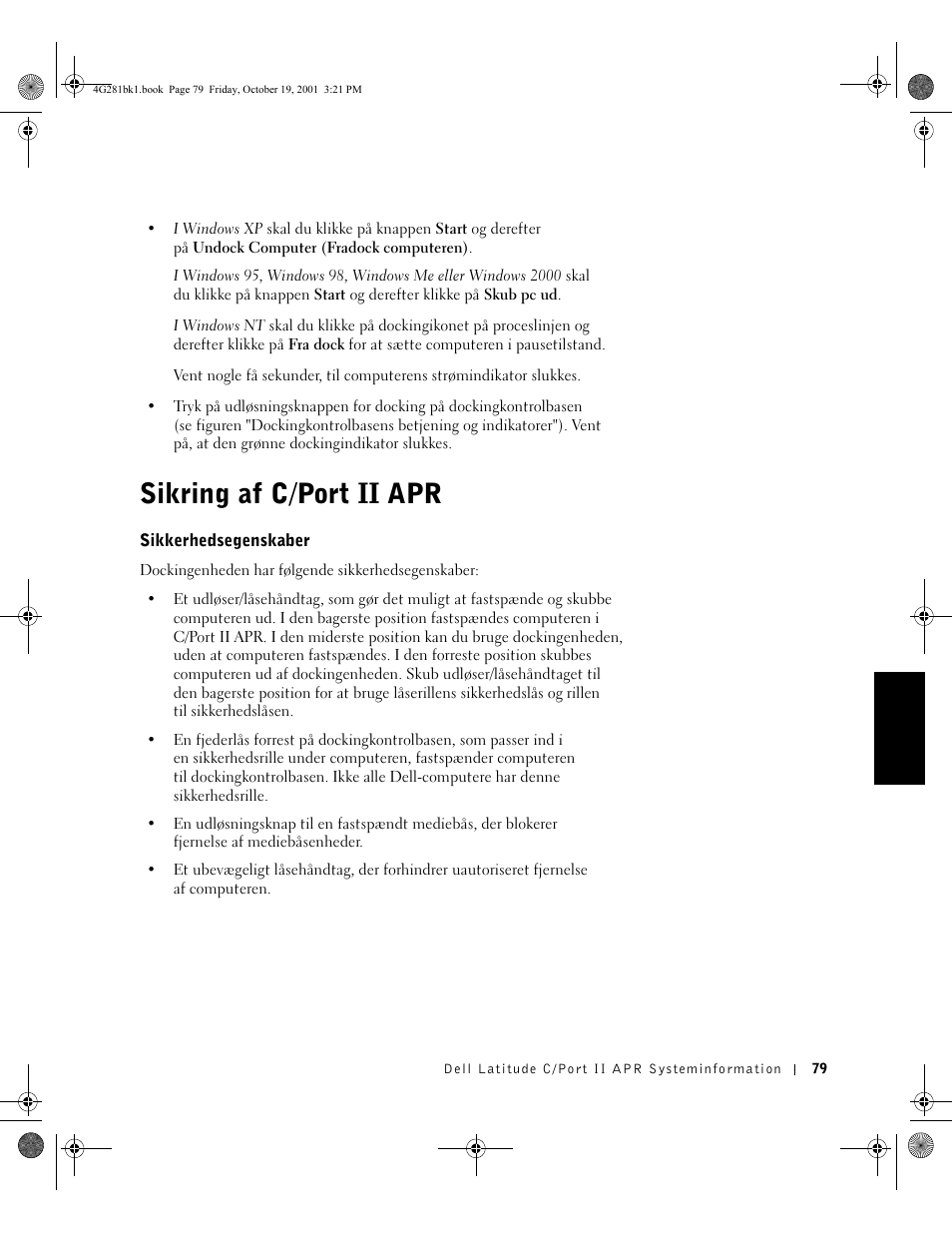 Sikring af c/port ii apr | Dell C__Port II APR User Manual | Page 81 / 438