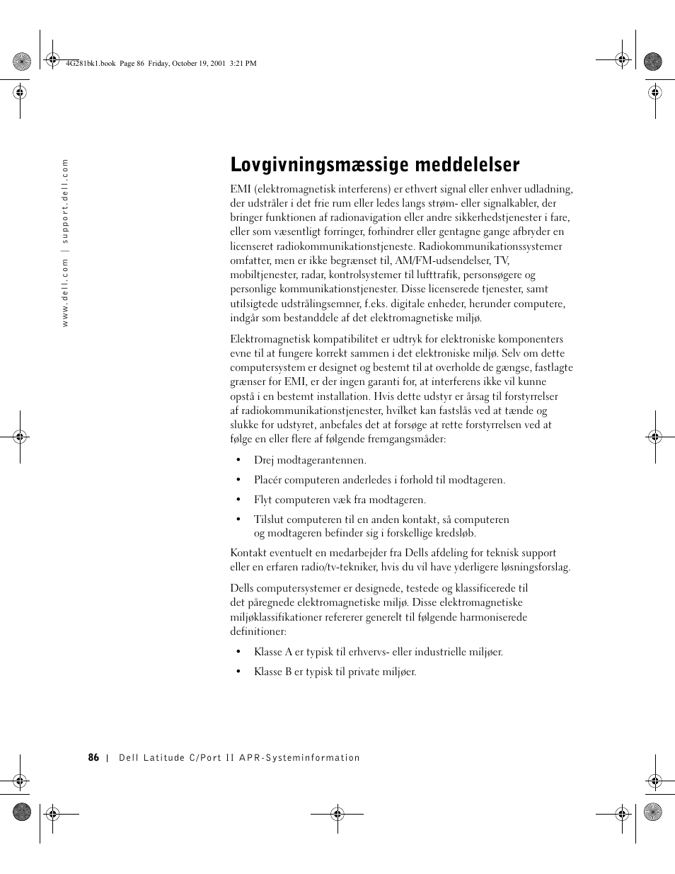 Lovgivningsmæssige meddelelser | Dell C__Port II APR User Manual | Page 88 / 438