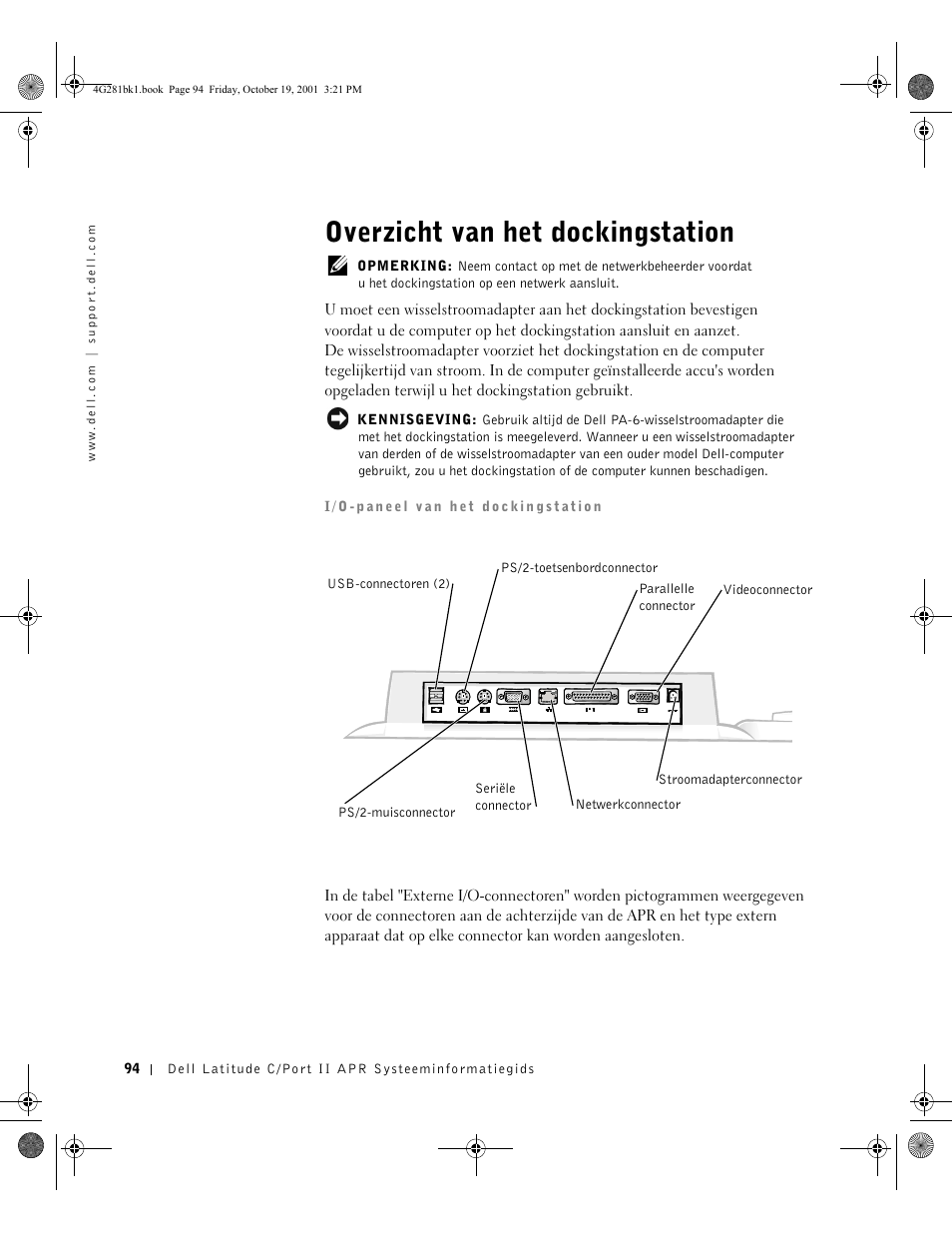Overzicht van het dockingstation | Dell C__Port II APR User Manual | Page 96 / 438