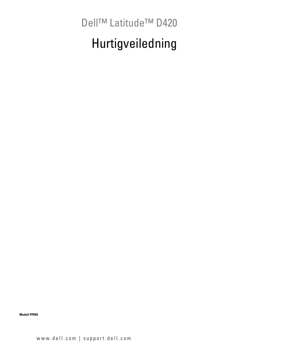 Hurtigveiledning, Dell™ latitude™ d420 | Dell Latitude D420 User Manual | Page 101 / 226