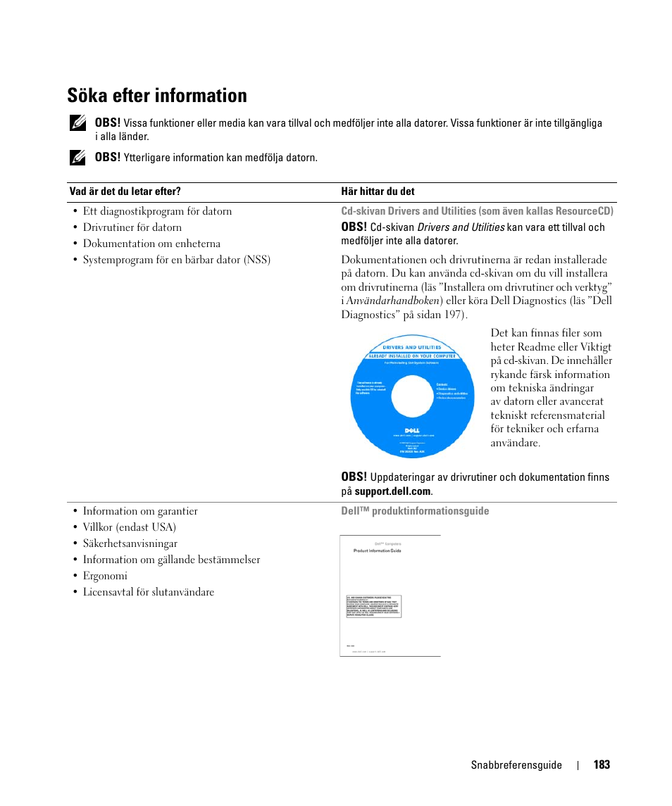Söka efter information | Dell Latitude D420 User Manual | Page 183 / 226