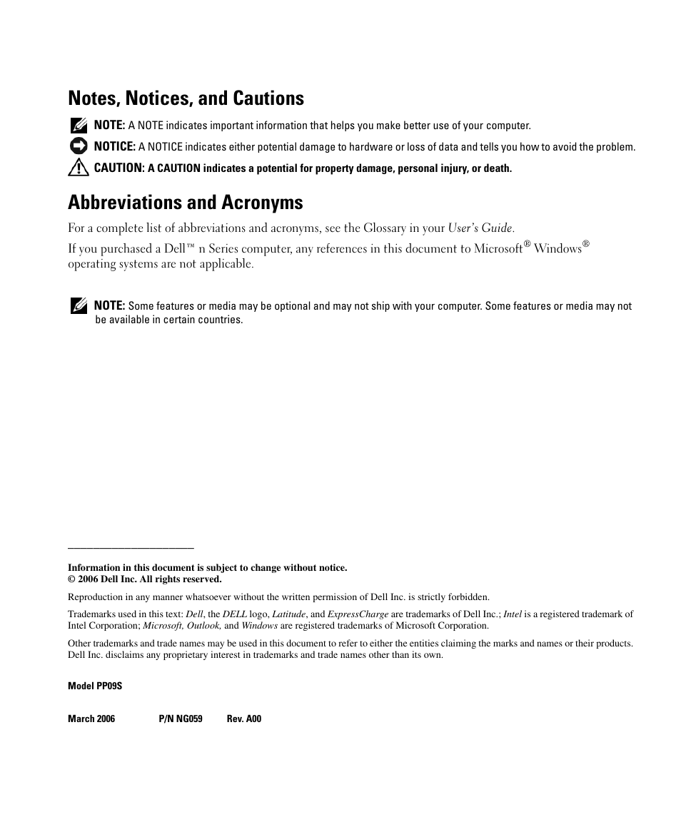 Abbreviations and acronyms | Dell Latitude D420 User Manual | Page 2 / 226