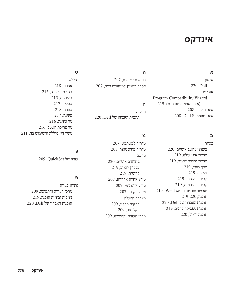 אינדקס, סקדניא | Dell Latitude D420 User Manual | Page 204 / 226