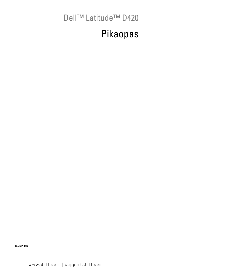 Pikaopas, Dell™ latitude™ d420 | Dell Latitude D420 User Manual | Page 49 / 226