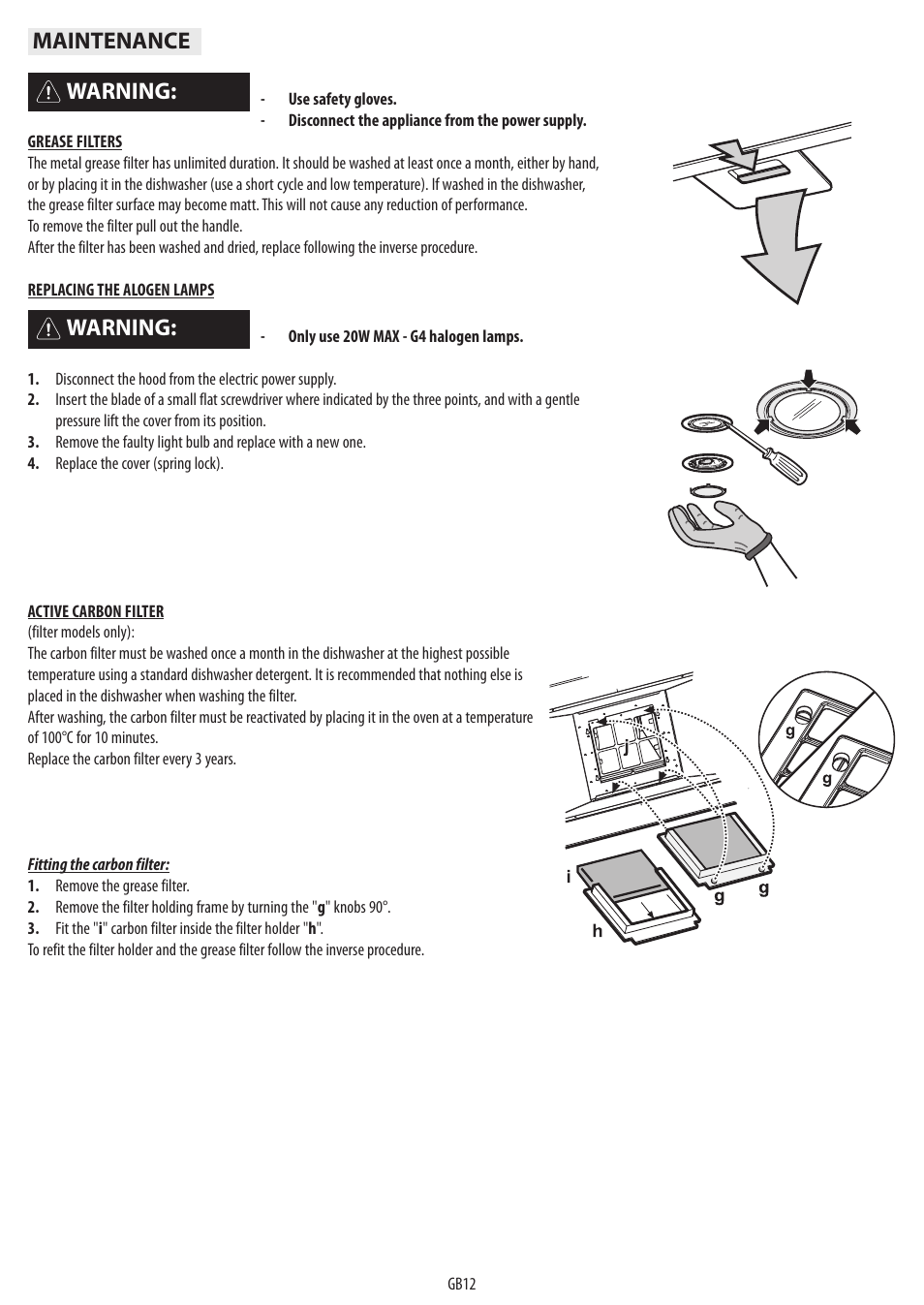 Warning, Warning: maintenance | BAUKNECHT DTR 5890 / 02 IN User Manual | Page 14 / 68