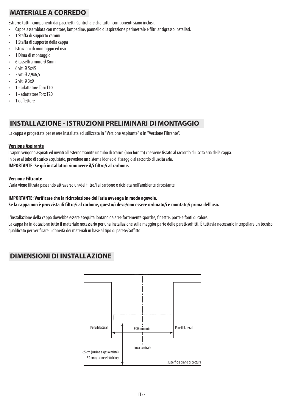 Dimensioni di installazione | BAUKNECHT DTR 5890 / 02 IN User Manual | Page 55 / 68